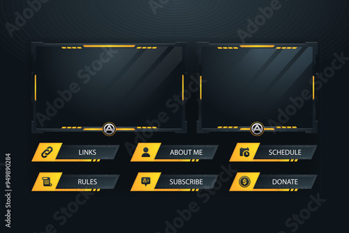 Twitch obs streaming panel overlay design template full package setup