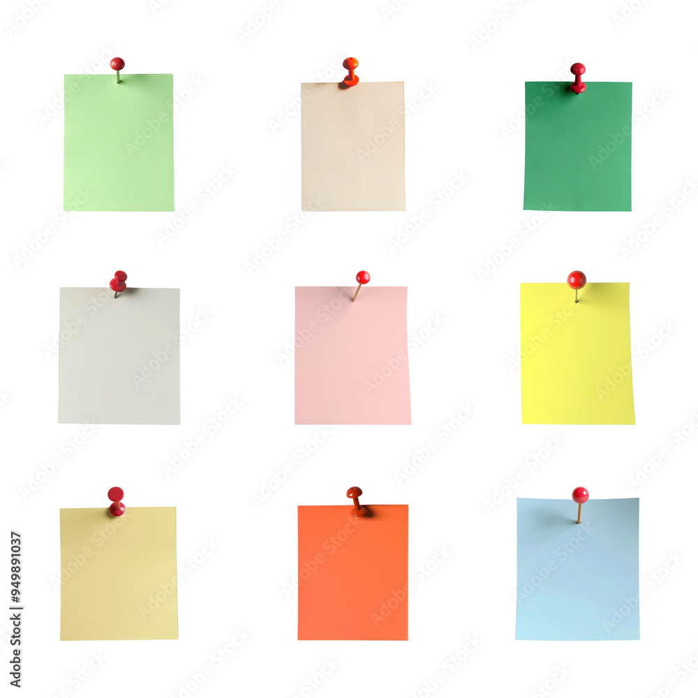 PNG pinned notepad element set, transparent background PNG pinned notepad element set, transparent background