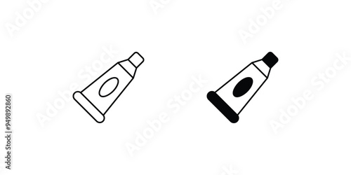 toothpaste set icon with white background vector stock illustration