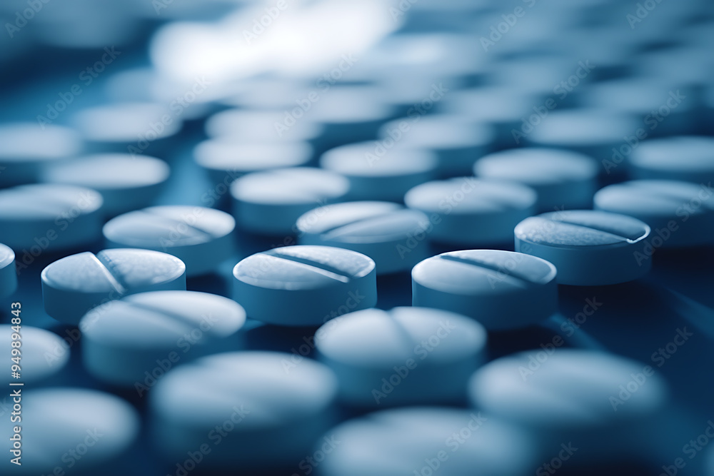 Close-up image of various pills, highlighting their textures and shapes Close-up image of various pills, highlighting their textures and shapes