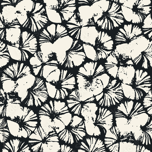 Black And White Graphic Floral Pattern
