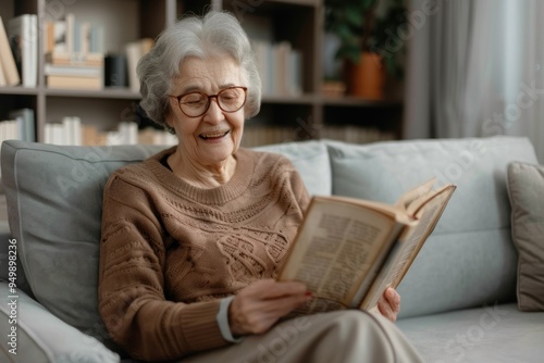 senior woman reading a book