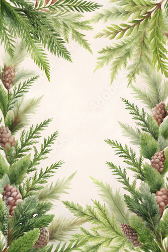  Elegant Thuja Wedding Invitation Template - Premium Design with Customizable Text Area for a Sophisticated and Stylish Wedding Announcement.