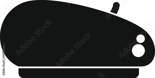 Simple vector illustration of a classic black french beret, instantly recognizable for its cultural significance