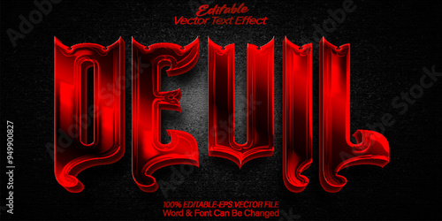 Devil  Vector Text Effect Editable Alphabet Demon Horror Scary Black Red