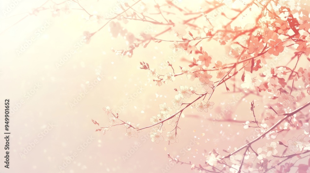 A Japanese-inspired wallpaper featuring delicate cherry blossoms in full bloom, scattered across a soft pastel background. The flowers are detailed with fine lines, highlighting their fragile beauty. A Japanese-inspired wallpaper featuring delicate cherry blossoms in full bloom, scattered across a soft pastel background. The flowers are detailed with fine lines, highlighting their fragile beauty.