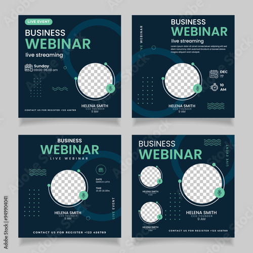 business live webinar instagram post for social media banner template