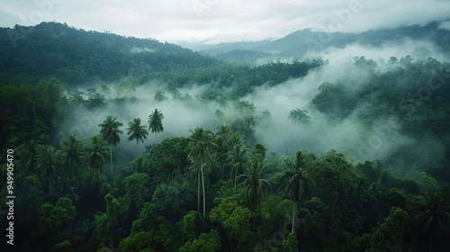 Misty Rainforest Landscape photo