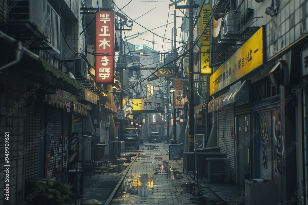 ai generative Japanese city alley ai generative Japanese city alley