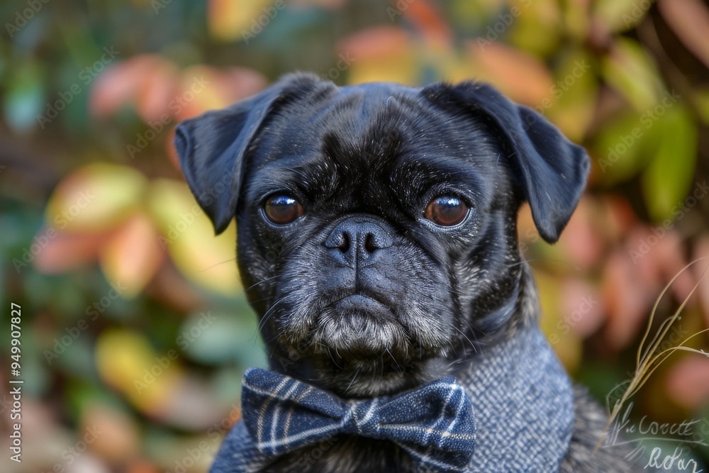 A stylish pug dog wearing glasses and a bow tie, exuding charm and personality in a playful pose. A quirky pug wearing a bow tie, AI generated A stylish pug dog wearing glasses and a bow tie, exuding charm and personality in a playful pose. A quirky pug wearing a bow tie, AI generated