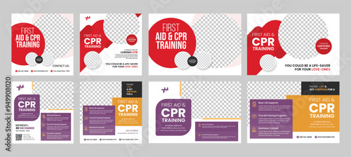 CPR training social media post web banner invitation template design