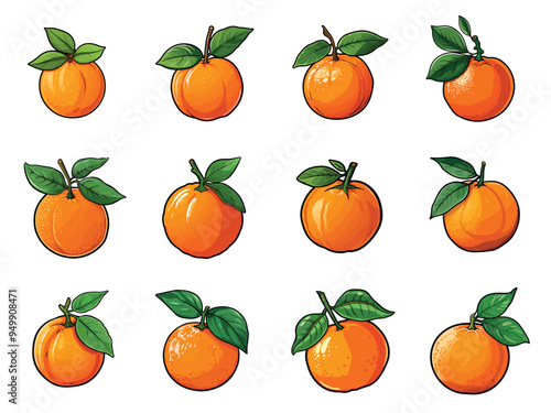 Clementine clipart design illustration