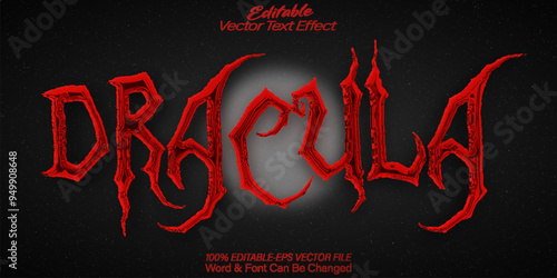 Dracula Text Effect Editable Alphabet Red Vampire Spooky Scary Witch