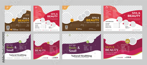 beauty and spa social media post design template, spa center web banner relax layout design 