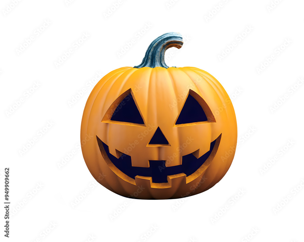 Halloween Pumpkin with a Carved Face Isolated on Transparent Background. Halloween Pumpkin with a Carved Face Isolated on Transparent Background.