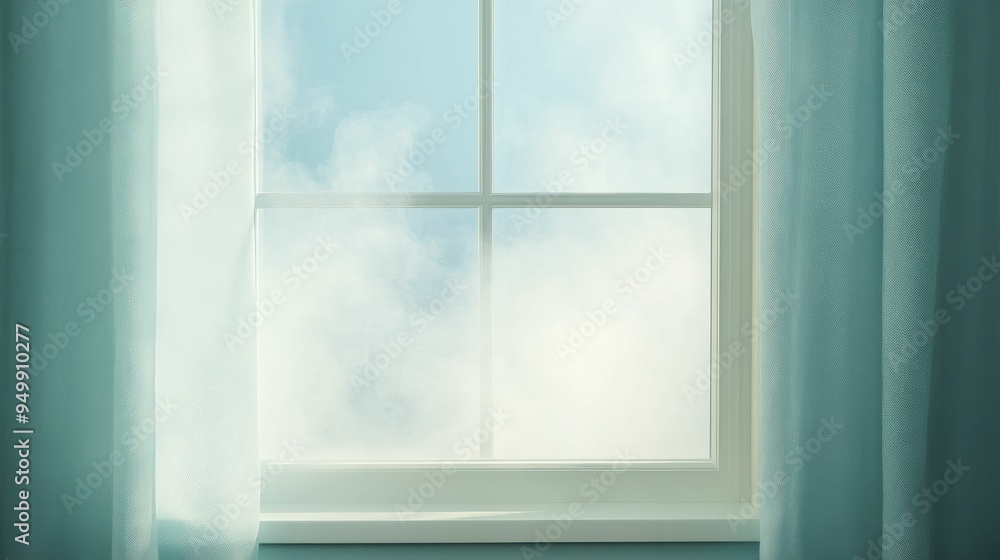 Purified air flowing through an open window, symbolizing the need for fresh and clean environments for living Purified air flowing through an open window, symbolizing the need for fresh and clean environments for living
