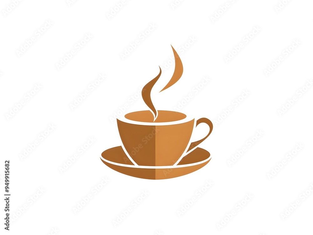 Simple Coffee Cup Icon with Steaming Representation of Relaxation Simple Coffee Cup Icon with Steaming Representation of Relaxation