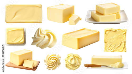 PNG butter food element set, transparent background photo