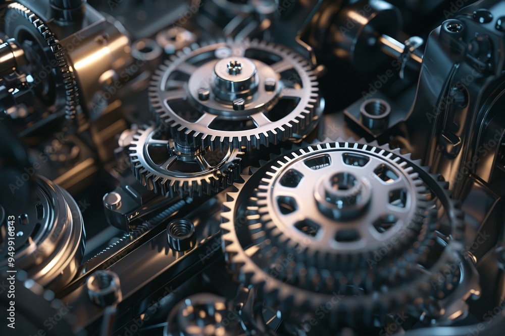 ai generative complicated metallic gear mechanism