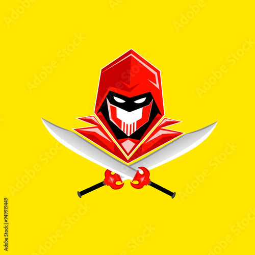 Japanese Ninja vector colorfull logo 
