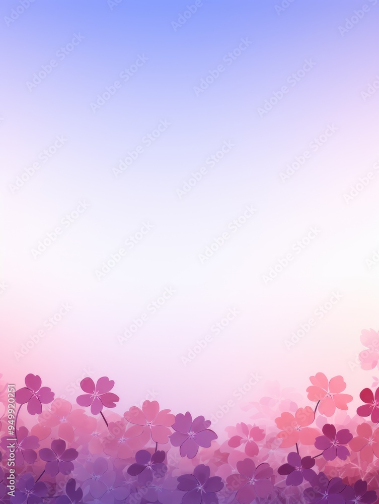 Fototapeta premium Purple Pink Flowers on Dark Gradient Edge