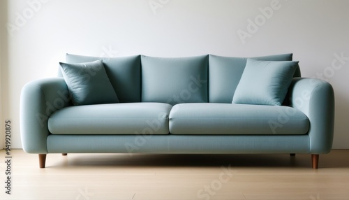 large grey sofa against light walls