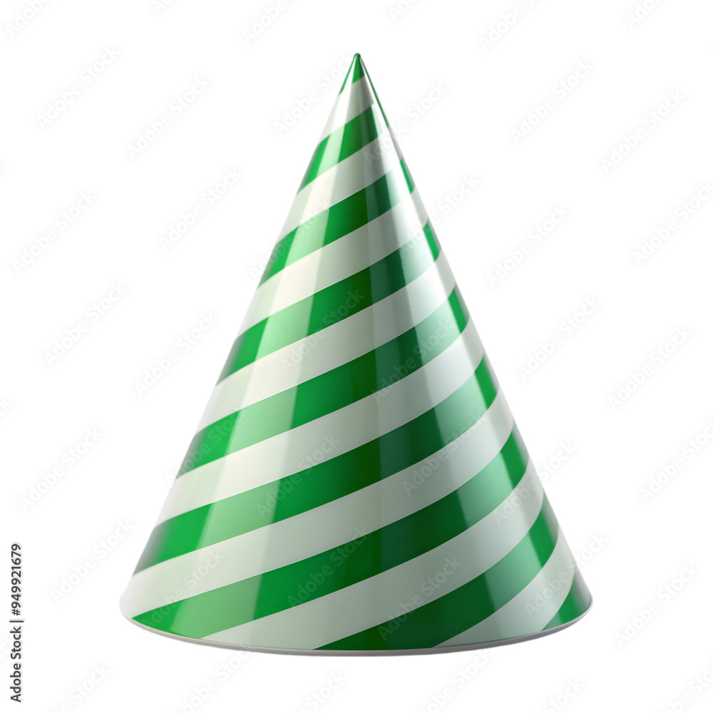 a white party hat with color green and white a white party hat with color green and white
