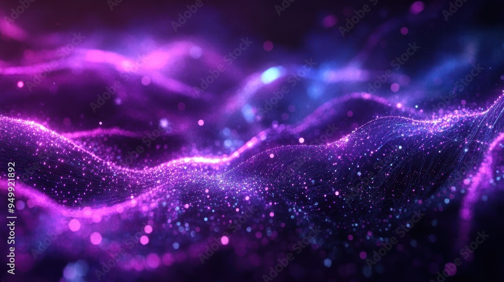 Abstract Purple and Blue Glowing Particles Background. Abstract Purple and Blue Glowing Particles Background.