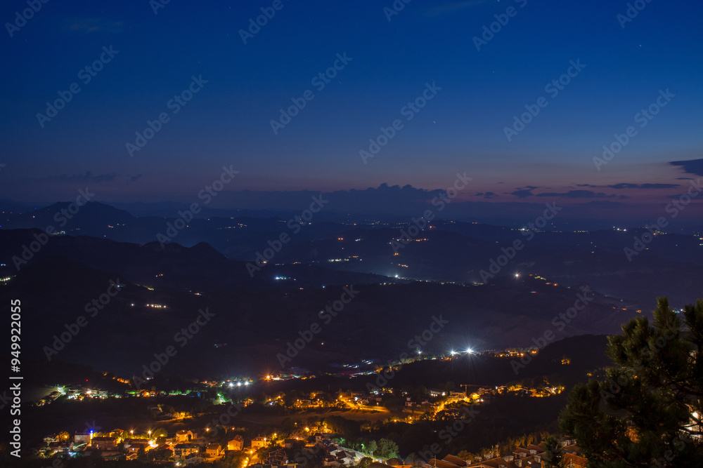 San Marino - panorama cityscape by dusk