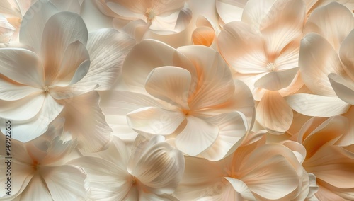 Delicate Peach-Colored Flower Petals Close-Up