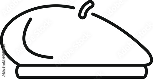 Simple and elegant line drawing of a classic french hat, perfect for fashion and travel related projects