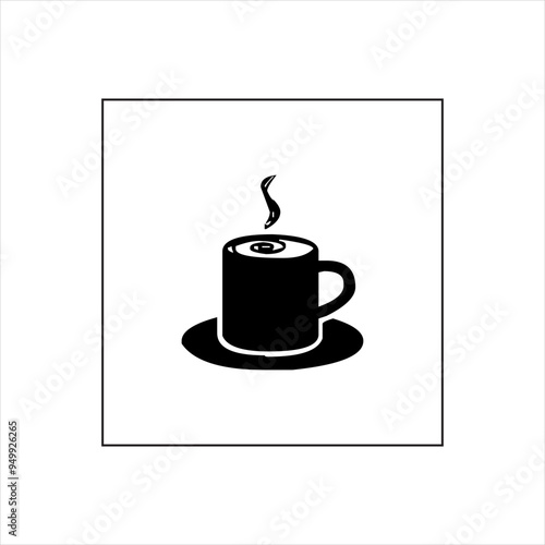 Illustration vector grapgic of coffe icon, black and white