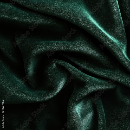 Abstract Green Fabric Texture with Shimmering Iridescent Detail - Background, Pattern, Design Element