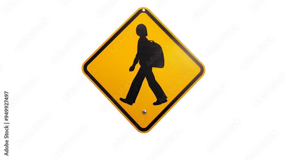 Pedestrian Crossing Sign Isolated on White Background Pedestrian Crossing Sign Isolated on White Background