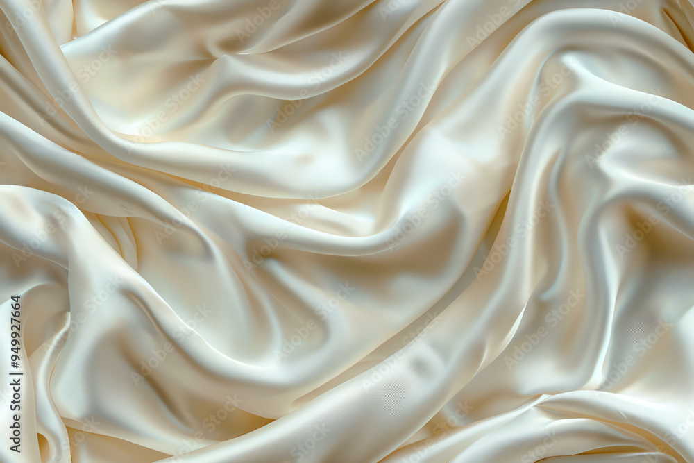 A close-up of soft, flowing, ivory silk fabric with elegant, smooth wrinkles. A close-up of soft, flowing, ivory silk fabric with elegant, smooth wrinkles.