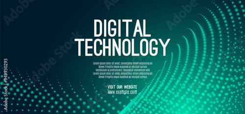 Digital technology speed connect blue green background, cyber nano information, abstract communication, innovation future tech data, internet network connection, Ai big data, line dot illustration 3d