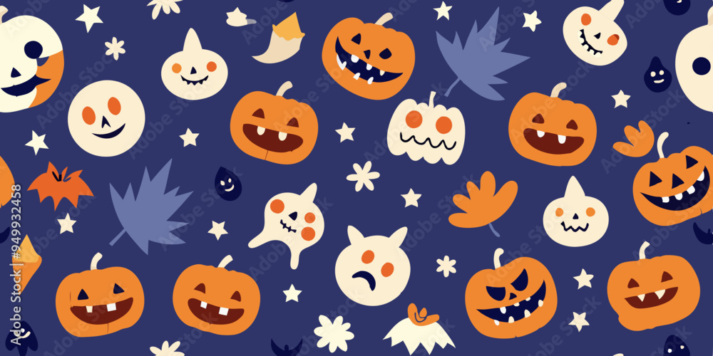 halloween seamless pattern with pumpkins halloween seamless pattern with pumpkins