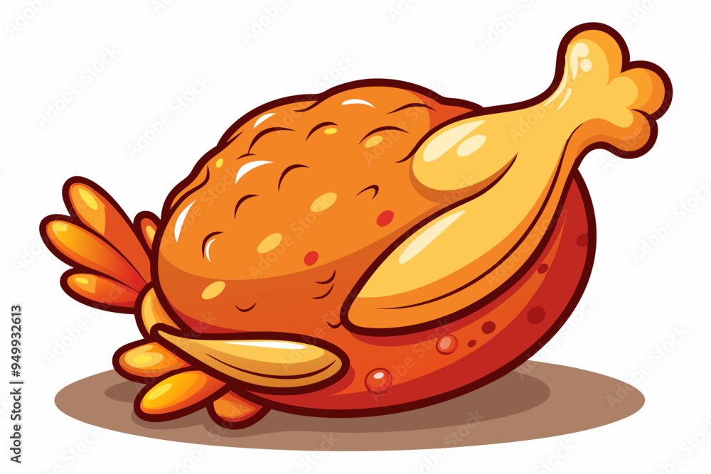 Chicken Fried Vector Illustration - High-Quality Graphic Design Chicken Fried Vector Illustration - High-Quality Graphic Design