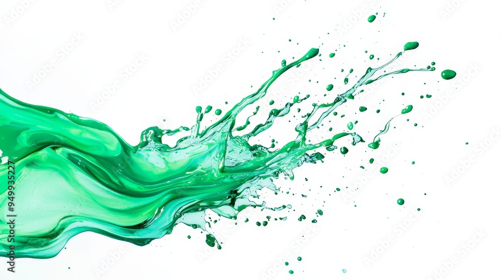 A green paint splash on a white background, vibrant and energetic A green paint splash on a white background, vibrant and energetic