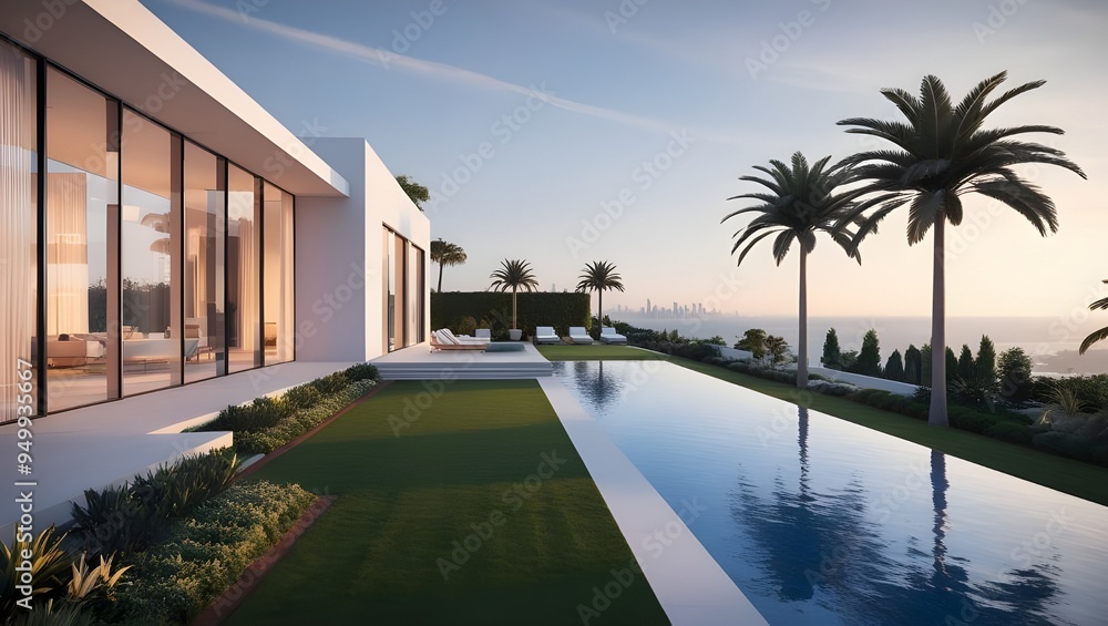 Modern real estate property design AI generative, architecture for real estate, Contemporary architecture for real estate properties Modern real estate property design AI generative, architecture for real estate, Contemporary architecture for real estate properties