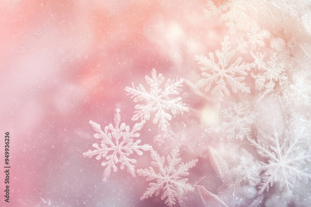Soft Christmas background with pastel colors and delicate snowflakes Soft Christmas background with pastel colors and delicate snowflakes