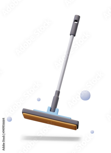 Flat rectangular mop for wet cleaning. Floor cleaning equipment