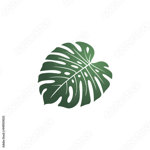 tropical monstrance leaf logo, perfect for nature brand, hobo chic leaf vector