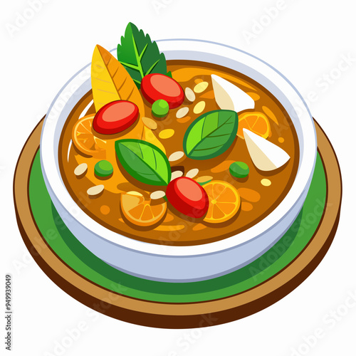 Delicious Curry Illustration Vector - Perfect for Culinary Projects