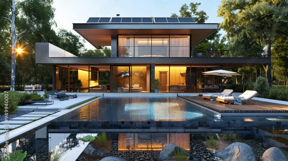 Fototapeta premium countryside eco-friendly house