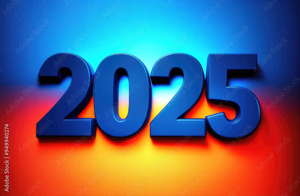 3D letters 2025 on abstract gradient background. new year celebration concept 3D letters 2025 on abstract gradient background. new year celebration concept