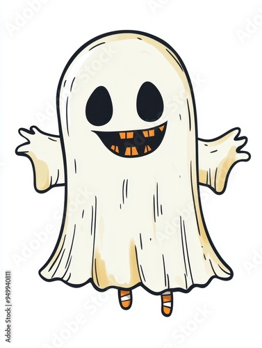 Halloween characters white background