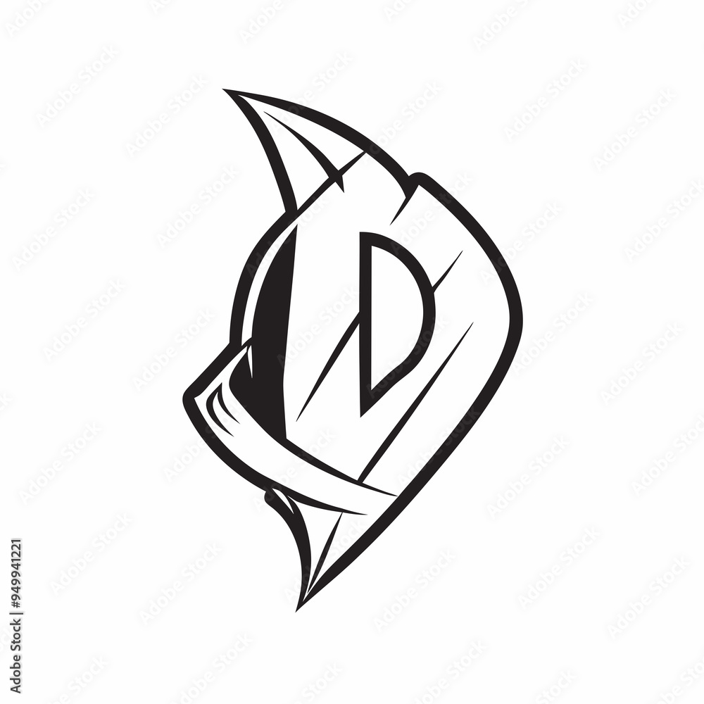 Minimalistic Vector Logo Featuring the Letter D with Modern Geometric Design and Clean Lines Minimalistic Vector Logo Featuring the Letter D with Modern Geometric Design and Clean Lines