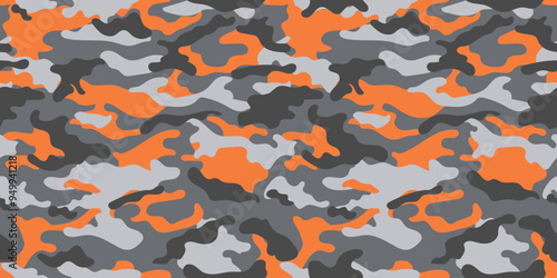 Orange camouflage pattern for army. Trendy camouflage military pattern, seamless texture for fashion design