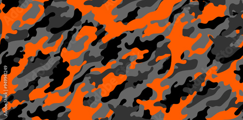 Orange camouflage pattern for army. Trendy camouflage military pattern, seamless texture for fashion design